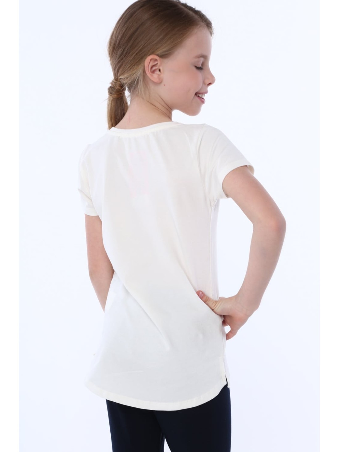 Mädchen-T-Shirt mit Schuhaufdruck, Creme, NDZ8254 – Online-Shop – Boutique